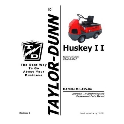 Taylor-Dunn Model C4-26 Huskey II SN 167538 Operation, Troubleshooting and Replacement Parts Manual MC-425-04