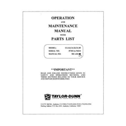 Taylor-Dunn Model C4-32-C4-33-C4-38 SN 87492 to 94314 Operation and Maintenance Manual with Parts List MC-432-03
