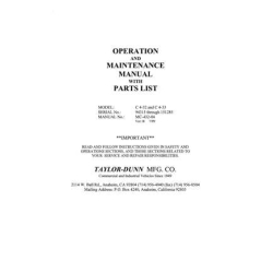Taylor-Dunn Model C4-32-C4-33 SN 94315 through 151285 Operation and Maintenance Manual with Parts List MC-432-04