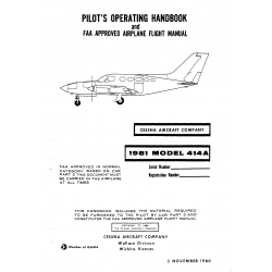 Cessna Model 414A Pilots Operating Handbook 1981
