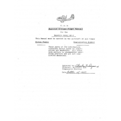 Republic RC-3 Seabee Airplane Flight Manual/POH 1947