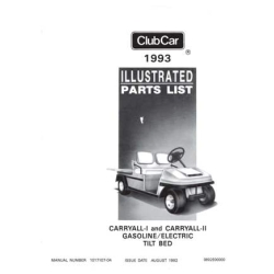 Club Car 1993 Carryall-I-II Illustrated Parts List 1017107-04