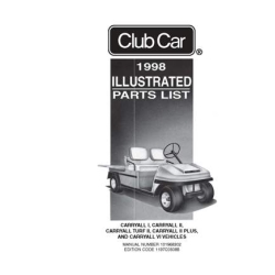 Club Car 1998 Carryall-I-II Turf II Carryall II Plus and VI Vehicles Illustrated Parts List 101968302