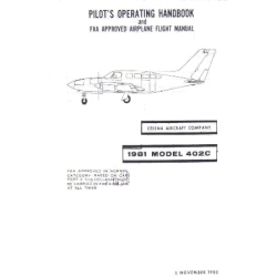 Cessna 1981 Model 402C Pilot's Operating Handbook and  Airplane Flight Manual D1592R3-13PH