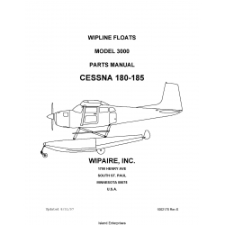 Cessna 180-185 Wipline Model 3000 Floats Parts Manual 2007