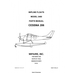 Cessna 206 Wipline Model 3450 Floats Parts Manual 2007