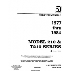 Cessna 210 and T210 Series 1977 thru 1984 Service Manual 1996 D2057-3-13 With Temporary Revision D2057-3TR14