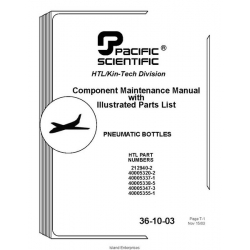 Cessna Pneumatics Bottles 36-10-03 Component Maintenance Manual & Parts List 2003