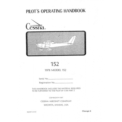 Cessna Pilot's Operating Handbook Model 152 1978 Dl107-2-13 $12.95