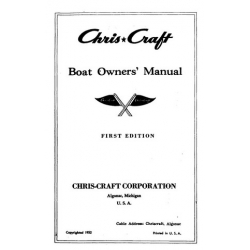 Chris Craft Boat First Edition Owner's Manual 1952