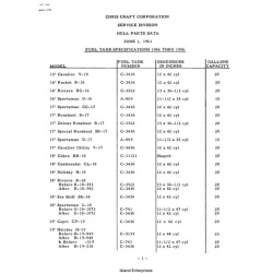 Chris Craft Fuel Tank Specifications 1946 Thru 1956 Hull Parts Data