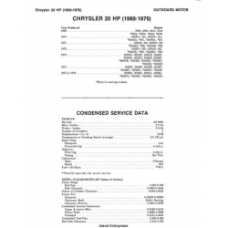 Chrysler 20hp and 25hp Outboard Motor Service Manual 1969 - 1984
