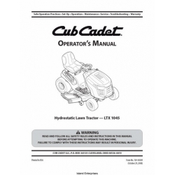 Cub Cadet LTX 1045 Hydrostatic Lawn Tractor Operator's Manual 2006