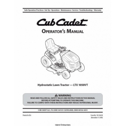 Cub Cadet LTX 1050VT Hydrostatic Lawn Tractor Operator's Manual 2008