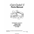 Cub Cadet Series 2000 Tractor Model Number LT 2138 Parts Manual $4.95
