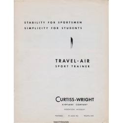 Curtiss Wright Travel Air Model 12 Sport Trainer Manual