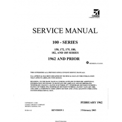 Cessna Model 100 Series 150, 172, 175, 180, 182 & 185 1962 & Prior Rev. 2003 Service Manual D138-1-13v03
