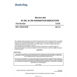Bendix King KI 203, KI 204 Navigation Indicators Service Aid PIN D201805000030