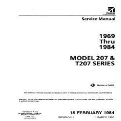 Cessna Model 207 & T207 Series 1969 thru 1984 Service Manual D2060-1-13 with Revision Number D2060-1TR8