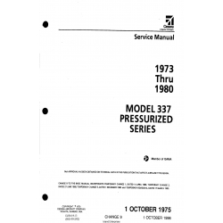 Cessna Model 337 Pressurized Series Service Manual (1973 thru 1980) D2516-9-13
