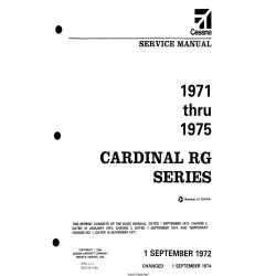 Cessna Cardinal RG Series (1971 thru 1975) Service Manual D991-3-13