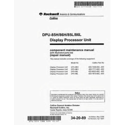 Collins DPU-85H/86H/85L/86L Component Maintenance Manual with IPL 34-20-89