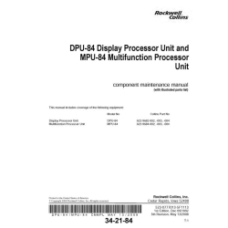 Collins DPU-84 and MPU-84 Component Maintenance Manual with IPL 34-21-84