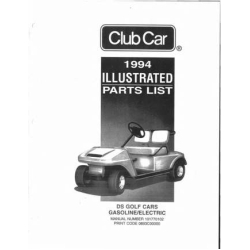 Club Car 1994 DS Golf Car Illustrated Parts List 101770102