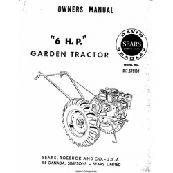 David Bradley 6 H.P Garden Tractor 917.575138 Owner's Manual