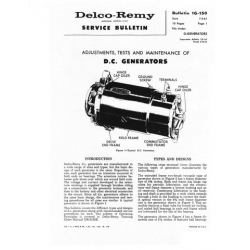 Delco D.C. Generators Adjustments, Test and Maintenance