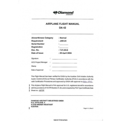Diamond DA 42 Twin Star Airplane Flight Manual/POH 2004 - 2005