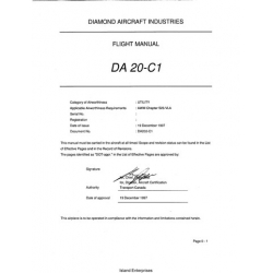 Diamond DA 20-C1 Airplane Flight Manual/POH 1997