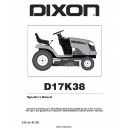 Dixon D17K38 Tractor & Ride-On Mower Operator's Manual 2011