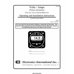 EI VA-1A, VA-1A-XX and RSVA-3 Volts/Amps Primary Instruments Operating and Installation Instructions 1992