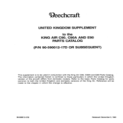 Beechcraft King Air C90, C90A, E90 Parts Catalog United Kingdom Supplement 90-590012-37B