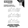 Ezgo Electric Powered Personnel Carriers and Golf Car Owner's Manual and Service Manual (2001)28641-G01
