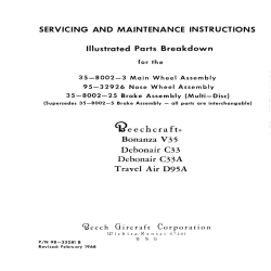 Beechcraft Main, Nose Wheel, Brake Assembly Maintenance Instructions Illustrated Parts 98-33281B