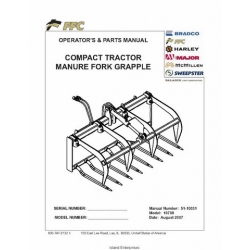 FFC Compact Tractor Manure Fork Grapple 10708 Operator's & Parts Manual 2007