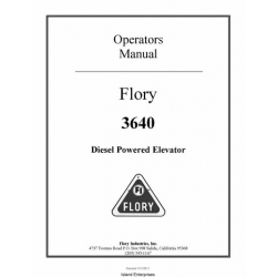 Flory 3640 Diesel Powered Elevator Operator's Manual 2011