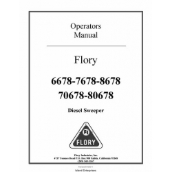 Flory 6678-7678-8678 & 70678-80678 Diesel Sweeper Operators Manual 2011