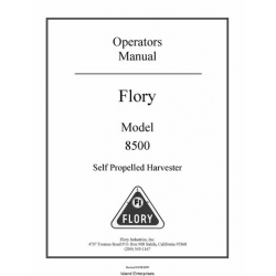 Flory 8500 Self Propelled Harvester Operators Manual 2009