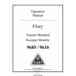 Flory Sweeper Models 9685 / 9610 Tractor Mounted Operators Manual 2010