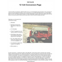 Ford 8N Tractors 12 Volt Conversion Negative Ground System Classic Manual 1952