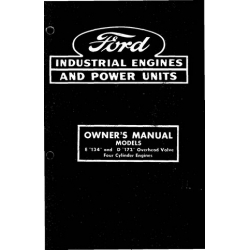 Ford E-134 & D-172 Industrial Engines Overhead Valve Owner's Manual