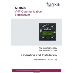 Funke ATR500 VHF Communication Transceiver Operation and Installation Manual