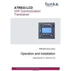 Funke ATR833-LCD VHF Communication Transceiver Operation and Installation Manual