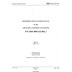DAC GDC31 Roll Steering Converter Equipment Installation Manual 1049-2510-01