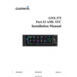 Garmin GNX 375 Part 23 AML STC Installation Manual 190-02207-A4 