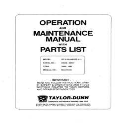 Taylor-Dunn GT3-70, GT3-71 Operation and Maintenance with Parts List MG-370-06