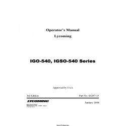 Lycoming IGO-540, IGSO-540 Series Operator's Manual 60297-15